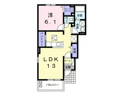 メゾン ド ボヌール(1LDK/1階)の間取り写真