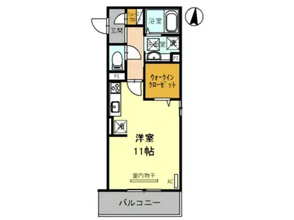 サンライズ湊Ⅱ(ワンルーム/3階)の間取り写真