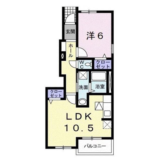 クレアコートⅢ(1LDK/1階)の間取り写真