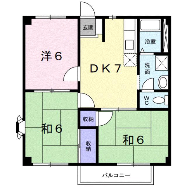 MハイツⅠ(3DK/2階)の間取り写真