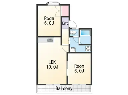 セジュール西浜 B棟(2LDK/2階)の間取り写真