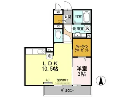 クリーク パレス(1LDK/3階)の間取り写真