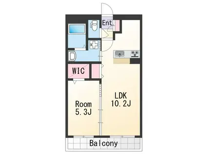 ユーミー三葛(1LDK/3階)の間取り写真