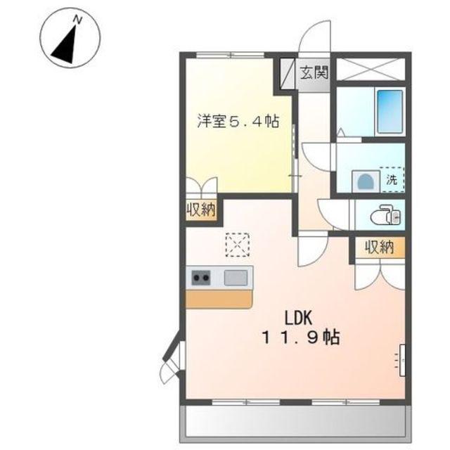 グランチェスタⅡ(1LDK/1階)の間取り写真