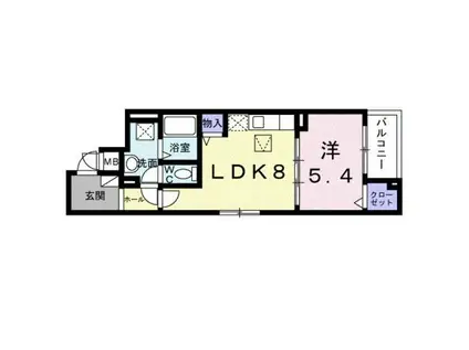 モンテリザイア紀和(1LDK/3階)の間取り写真