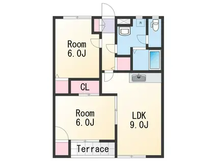 コモドありえⅠ(2LDK/1階)の間取り写真