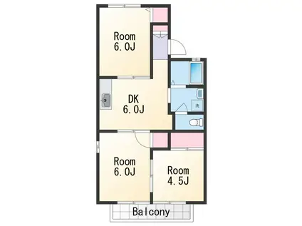 セジュール梅ノ木A棟(3DK/2階)の間取り写真