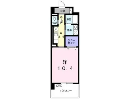 ノースグランパス(1K/2階)の間取り写真
