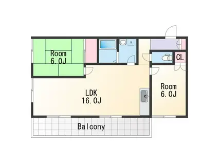 ハイムフューチャー(2LDK/2階)の間取り写真