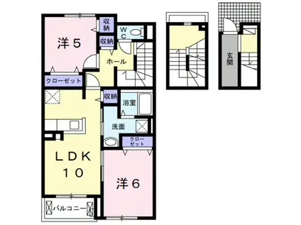 アナベル(2LDK/3階)の間取り写真