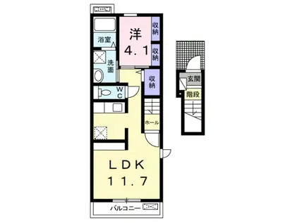 エターナル・レジデンスB(1LDK/2階)の間取り写真