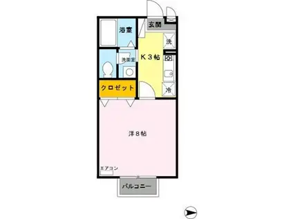 ソレイユ・オーミ(1K/1階)の間取り写真