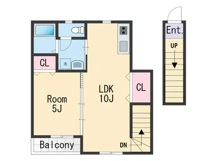 TJ本脇 A(1LDK/2階)の間取り写真