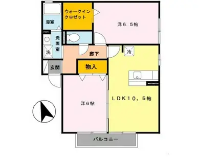 アークハイツⅡ A棟(2LDK/2階)の間取り写真