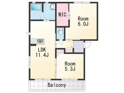シャーメゾン太田(2LDK/2階)の間取り写真
