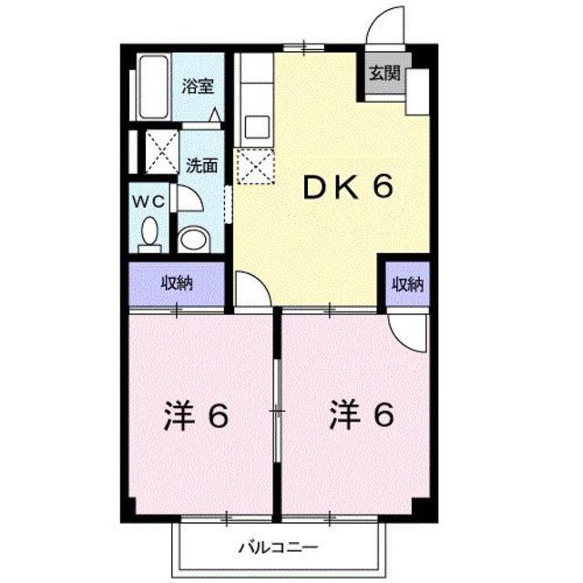 カーム和田(2DK/1階)の間取り写真