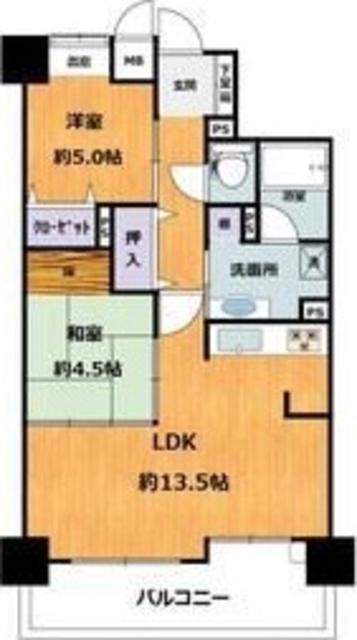 サンライズマンション和歌山3番館(2LDK/6階)の間取り写真