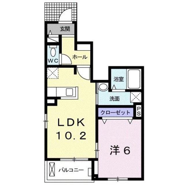 エレガンテⅡ(1LDK/1階)の間取り写真