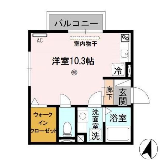パーチェ寿(ワンルーム/2階)の間取り写真
