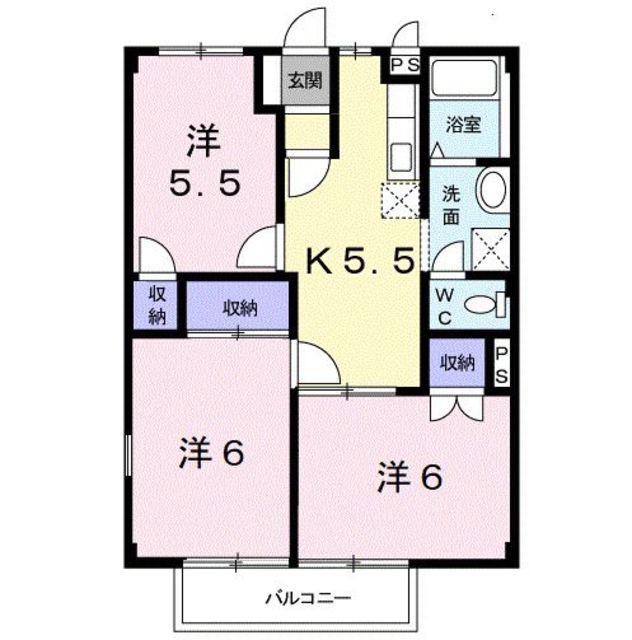 サンリバー21(3K/1階)の間取り写真