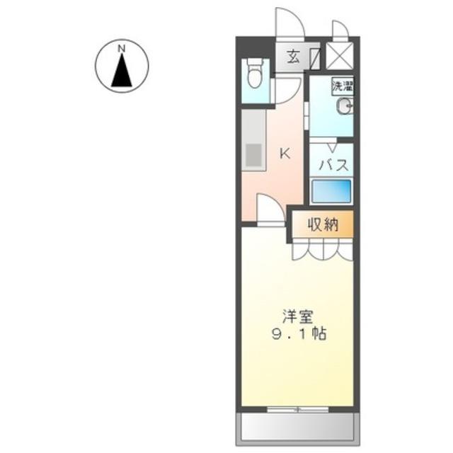 リッチ&フォース(1K/2階)の間取り写真