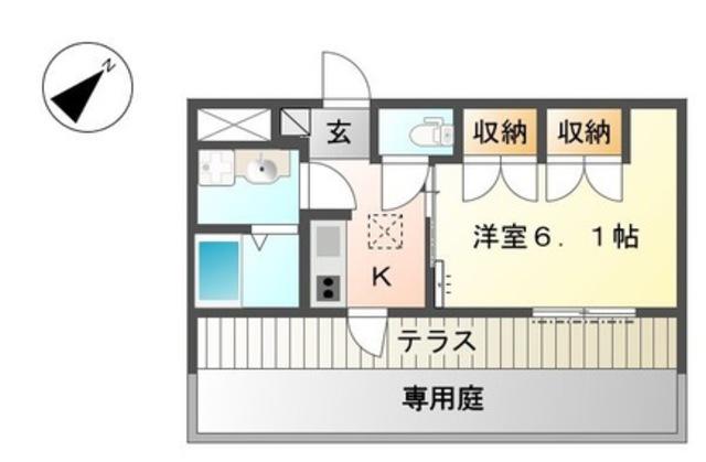 阪和線 紀伊駅 徒歩29分 2階建 築18年(1K/1階)の間取り写真