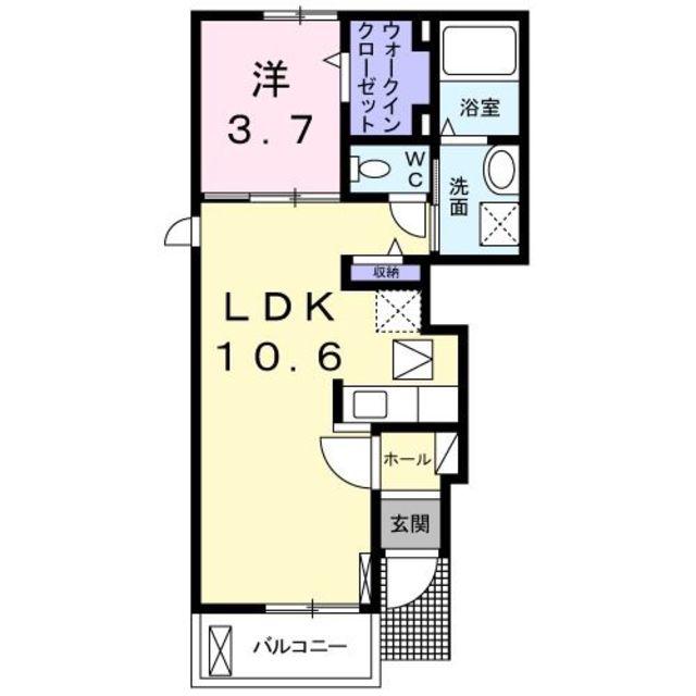 シャイン21Ⅱ(1LDK/1階)の間取り写真