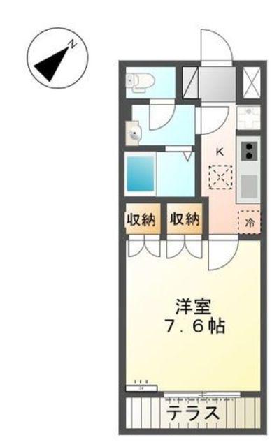 コンフォルト(1K/1階)の間取り写真