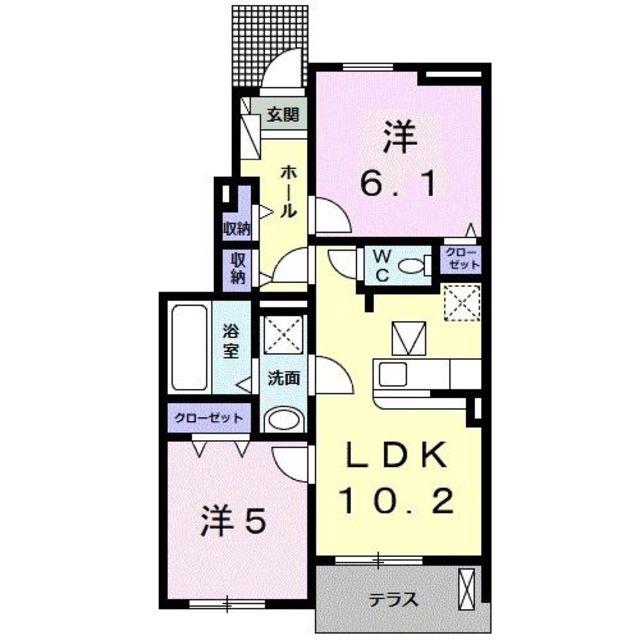 ミレグランデⅣ(2LDK/1階)の間取り写真