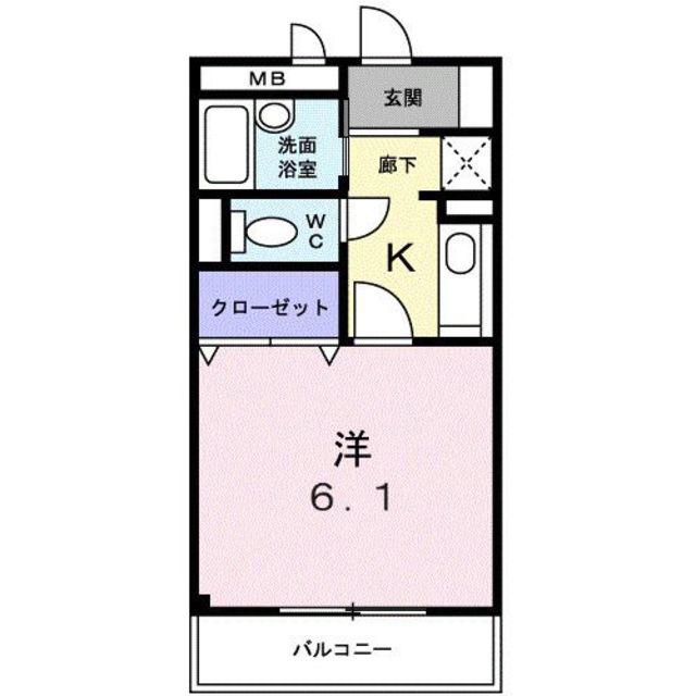 アヴェニールNISHIKI(1K/2階)の間取り写真