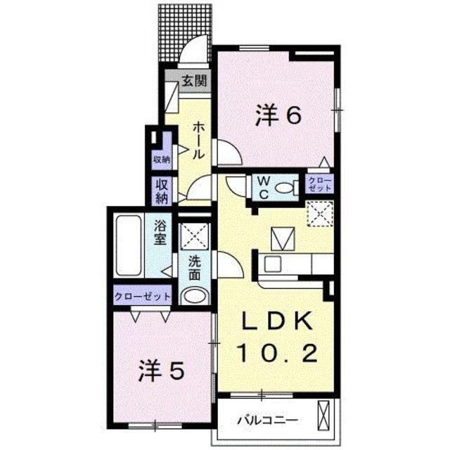 ブリーゼ東(2LDK/1階)の間取り写真
