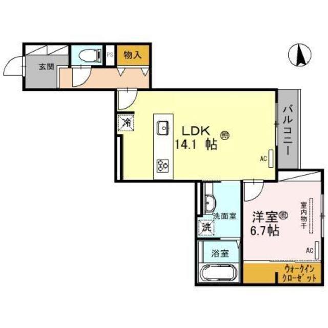 D-ROOM Y(1LDK/3階)の間取り写真