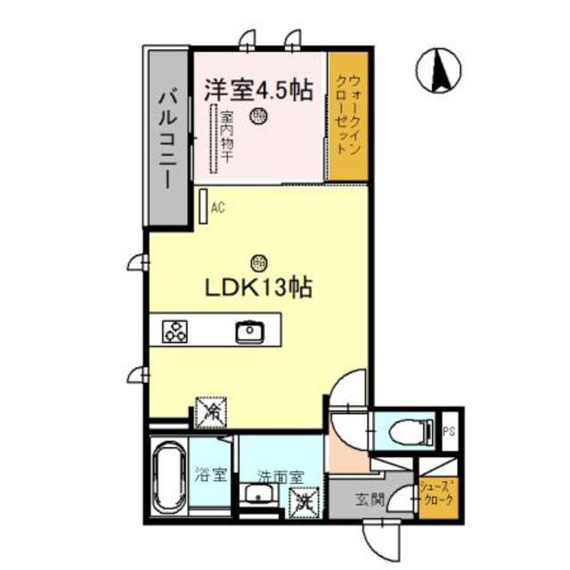 D-ROOM K(1LDK/2階)の間取り写真