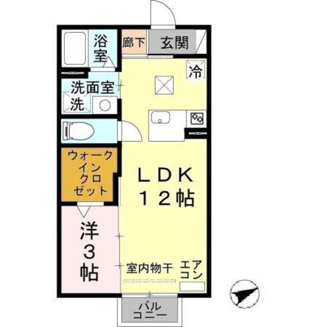 パインズコートⅡ(1LDK/1階)の間取り写真