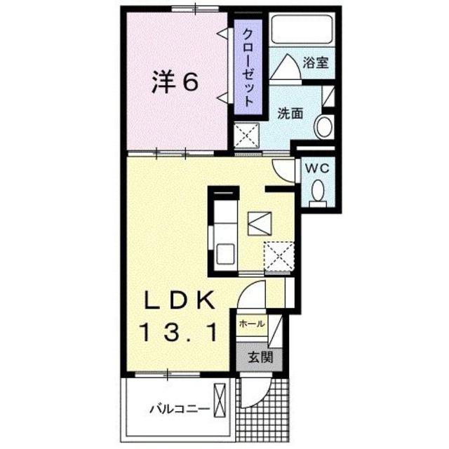 BELLE CREST Ⅱ(1LDK/1階)の間取り写真