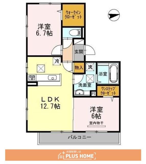 サンライズ加納(2LDK/1階)の間取り写真