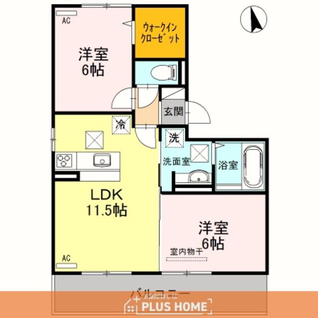 コモド・アイ(2LDK/1階)の間取り写真