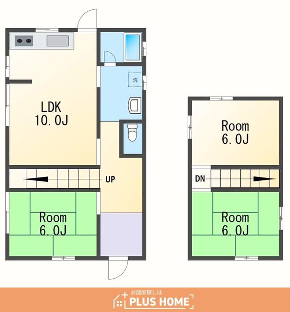 阪和線 六十谷駅 徒歩18分 2階建 築52年(3LDK)の間取り写真