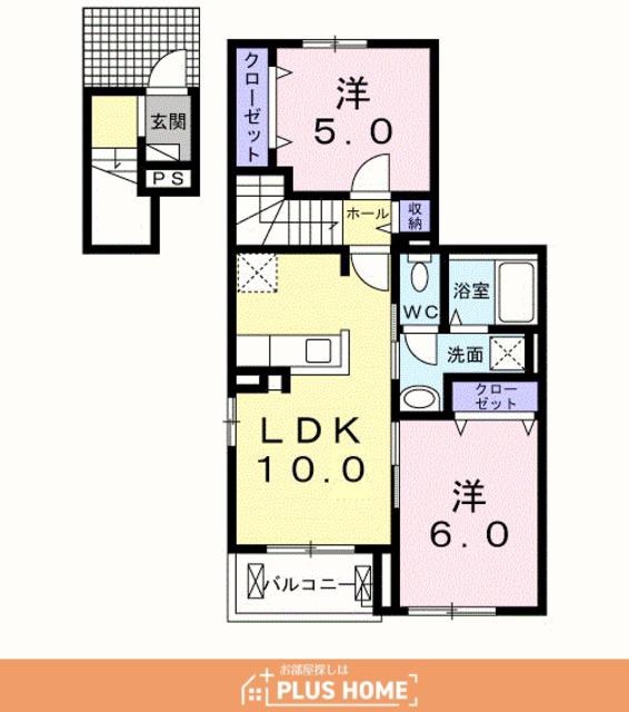 アナベル(2LDK/2階)の間取り写真