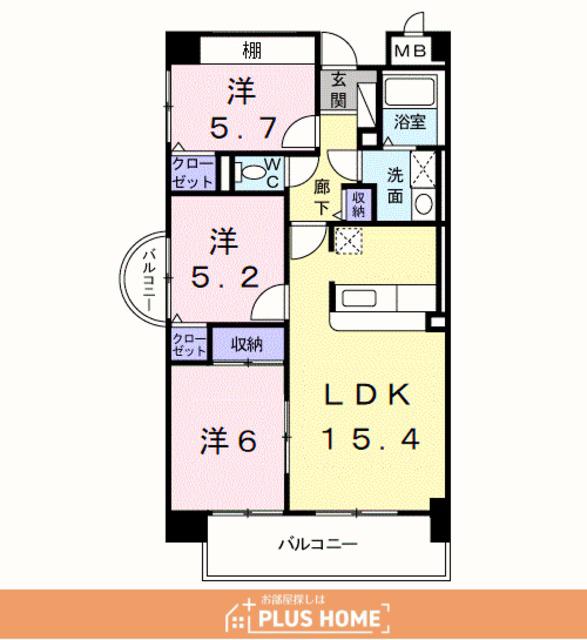 ポルトーネ(3LDK/2階)の間取り写真