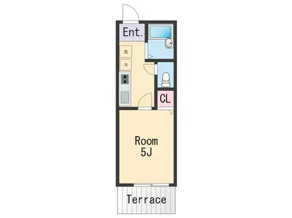 TJ本脇 A(1K/1階)の間取り写真