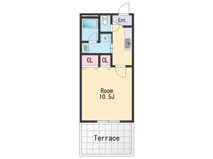 Mグラナート(1K/1階)の間取り写真