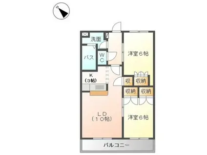 ベイサイドヒル(2LDK/2階)の間取り写真