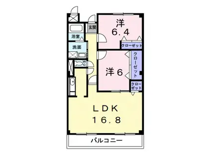 グランド・メール(2LDK/2階)の間取り写真