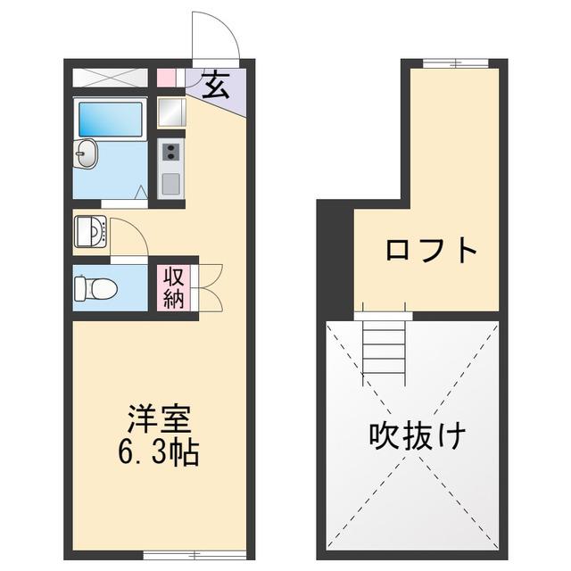 レオパレス向A(1K/1階)の間取り写真