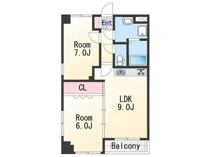 カサ・デ・西かのだ(2LDK/3階)の間取り写真