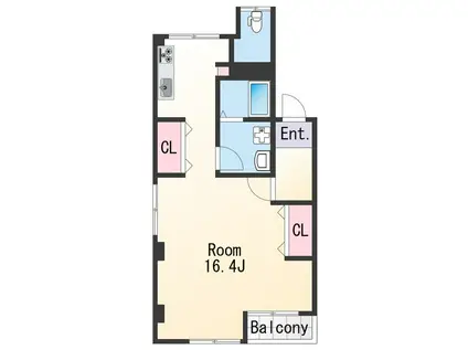 カサ・デ・かのだ(ワンルーム/4階)の間取り写真