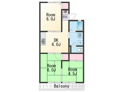 セジュール日高(3DK/2階)の間取り写真