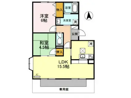 ビー・ハイブ(2LDK/1階)の間取り写真