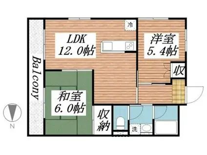 ICHOUSE(2LDK/2階)の間取り写真